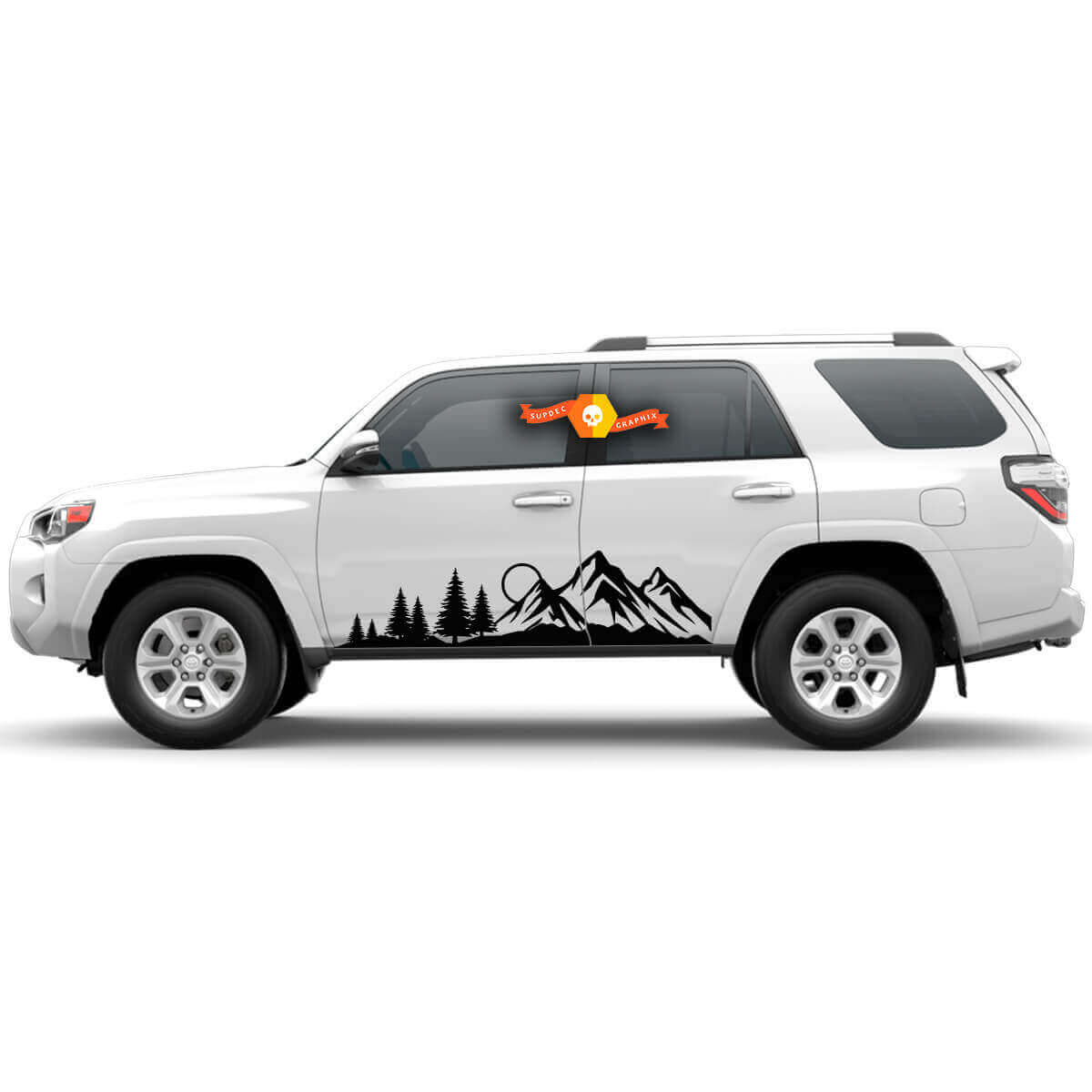 Mountains Forest Side Door Vinyl Decals Kit for Toyota 4Runner