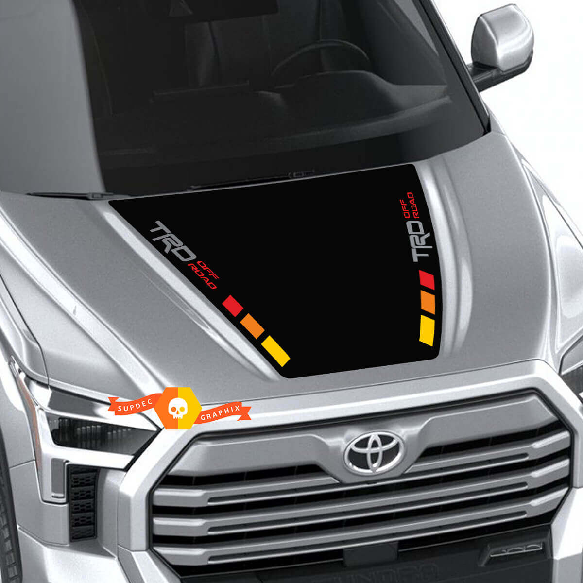 New Toyota Tundra 2022 Hood TRD SR5 Off Road Vintage Stripes Wrap Decal Sticker Graphics SupDec Design