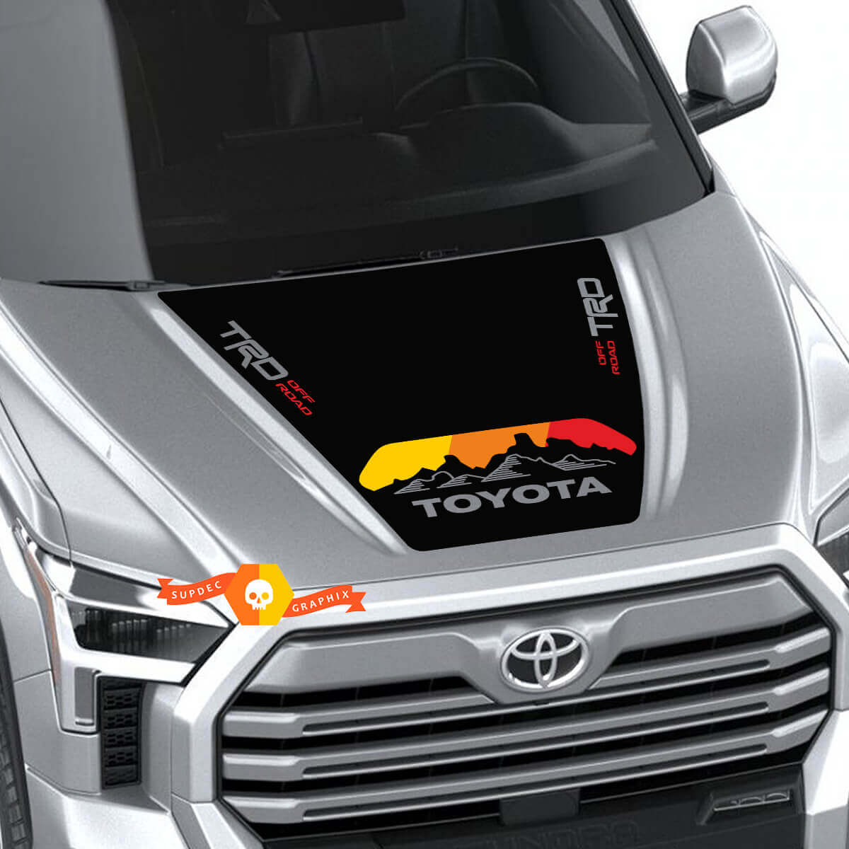 New Toyota Tundra 2022 Hood TRD SR5 Vintage Wrap Decal Sticker Graphics SupDec Design