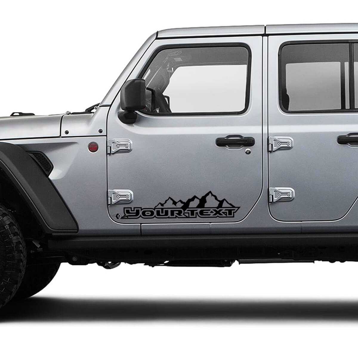 Custom Text Mountains Door Vinyl Graphics Decal Sticker for Jeep Gladiator