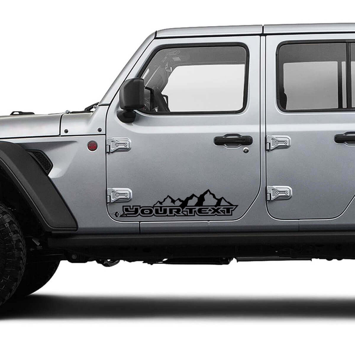 Custom Text Mountains Door Vinyl Graphics Decal Sticker for Jeep Gladiator