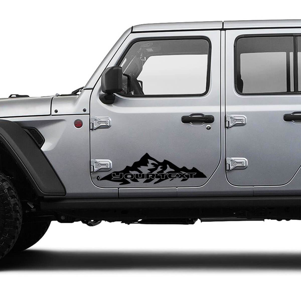 Mountains Door Custom Text Vinyl Graphics Decal Sticker for Jeep Gladiator