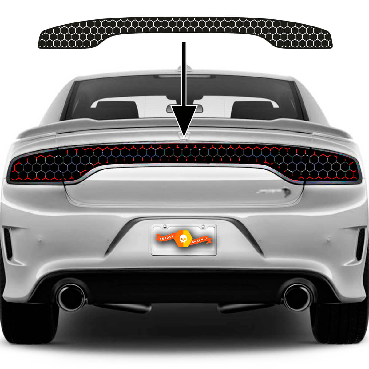 Dodge Charger SRT Hellcat Widebody Tail Light Honeycomb Toning Vynil Decal Sticker Graphics