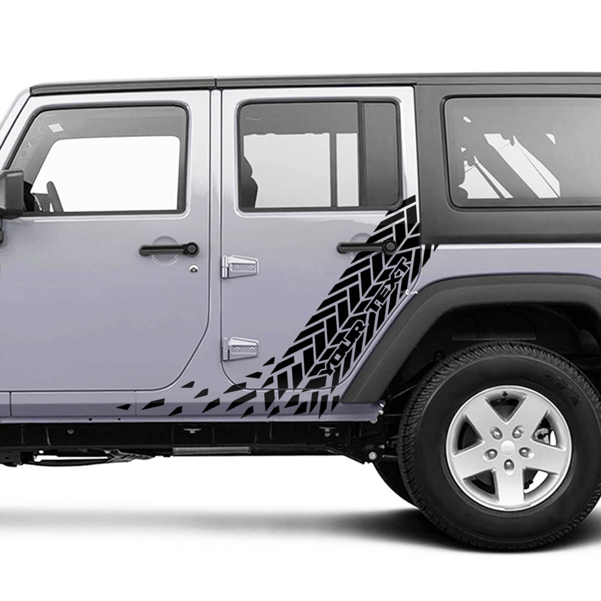 Destroyed Tire Track Door Side Stripe Vinyl Decal Sticker for Jeep Wrangler