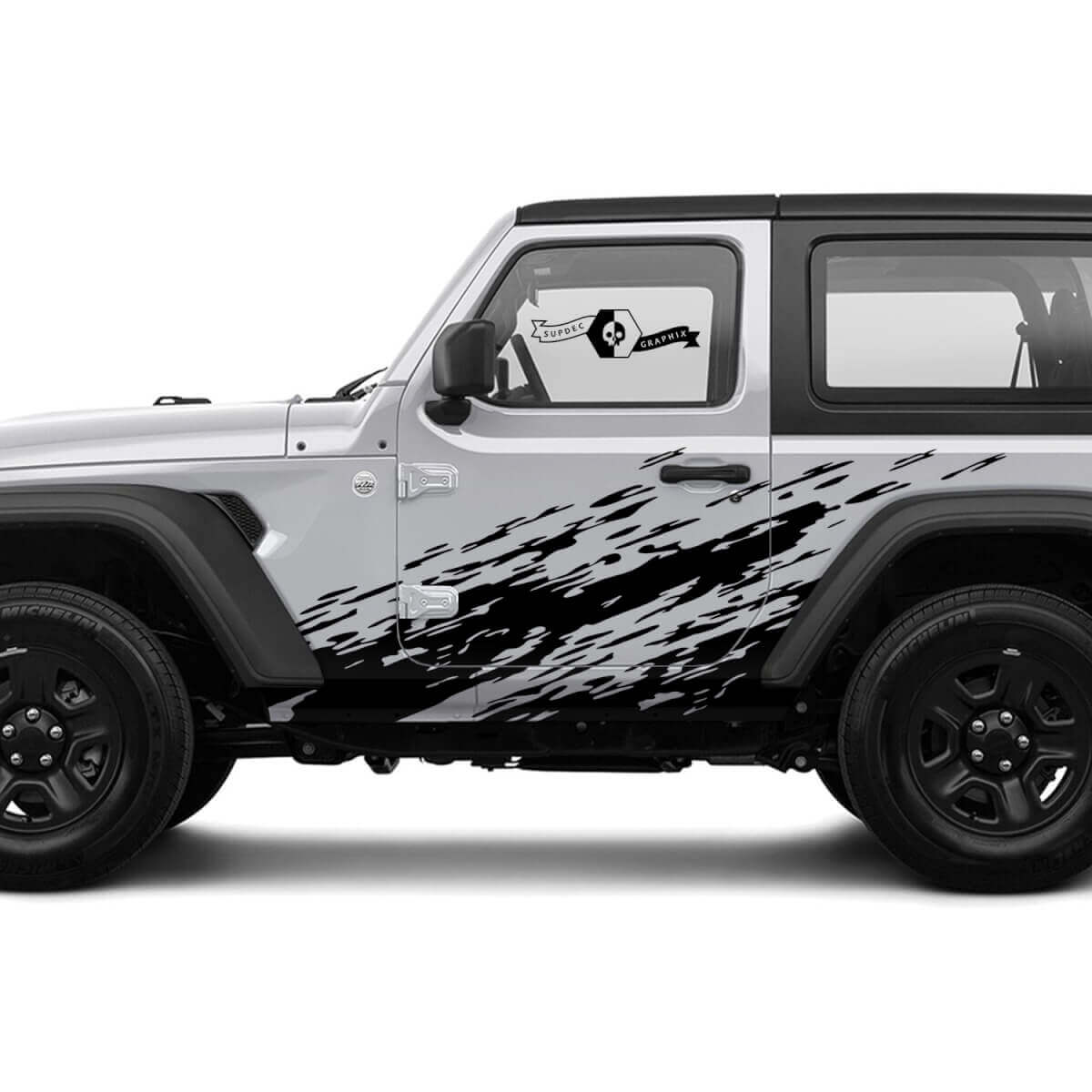 Mud Splash Side Door Vinyl Decal Kit for Jeep Wrangler