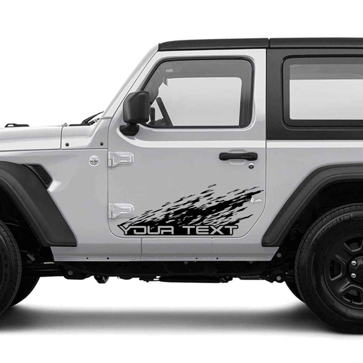 Destroyed Mountains Side Graphics Vinyl Decal Sticker for Jeep Wrangler