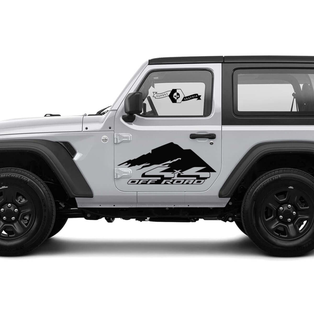 4x4 Off-Road Mountains Side Graphics Vinyl Decal Sticker for Jeep Wrangler