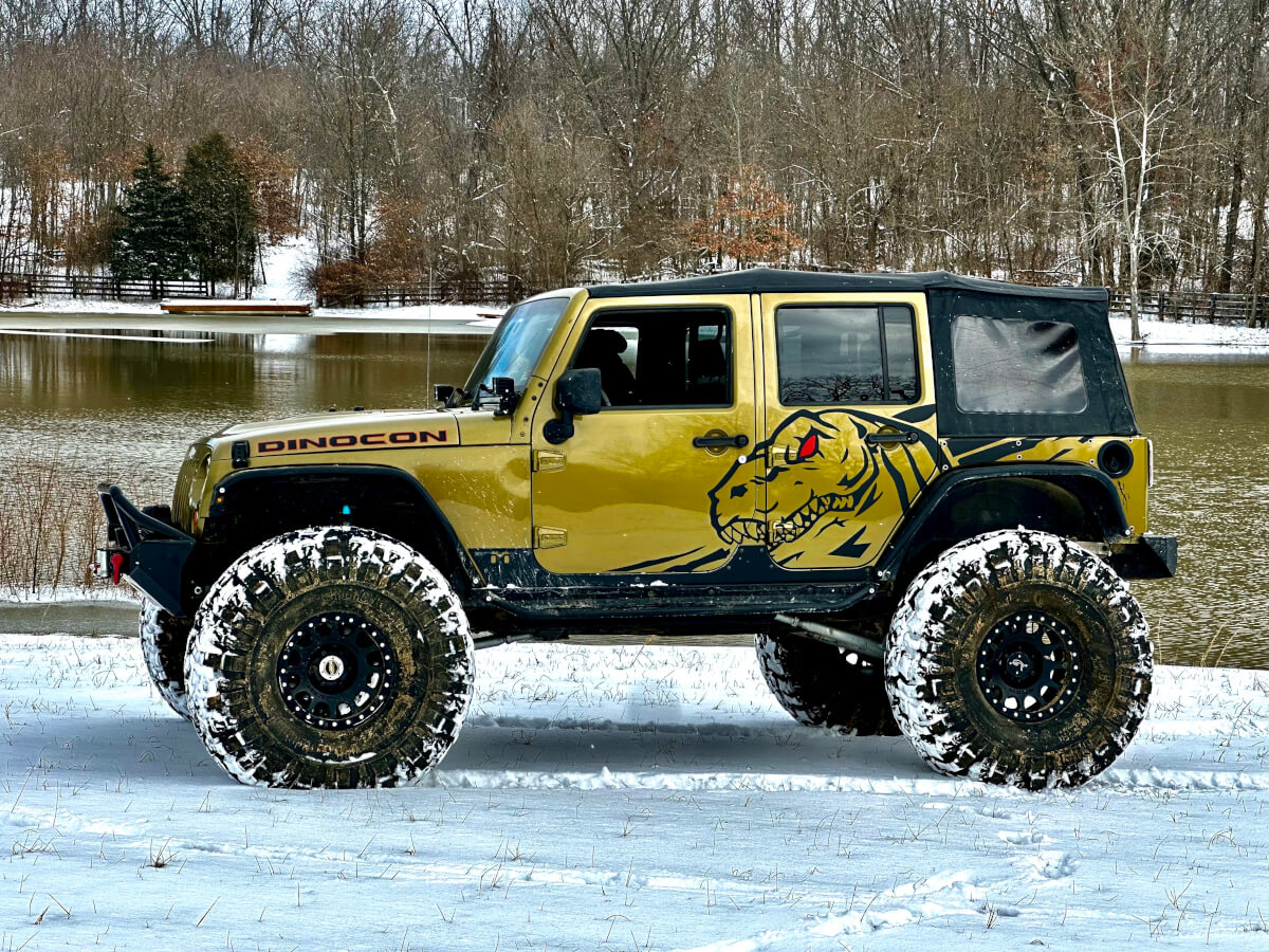 Dinocon T-Rex trex Dinosaur Rex Side Decal for Jeep Wrangler 2 doors sticker