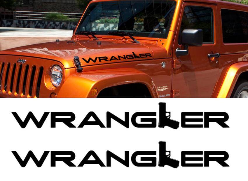 GUN Vinyl Stickers Decals for Jeep Wrangler Rubicon CJ TJ YK JK XJ