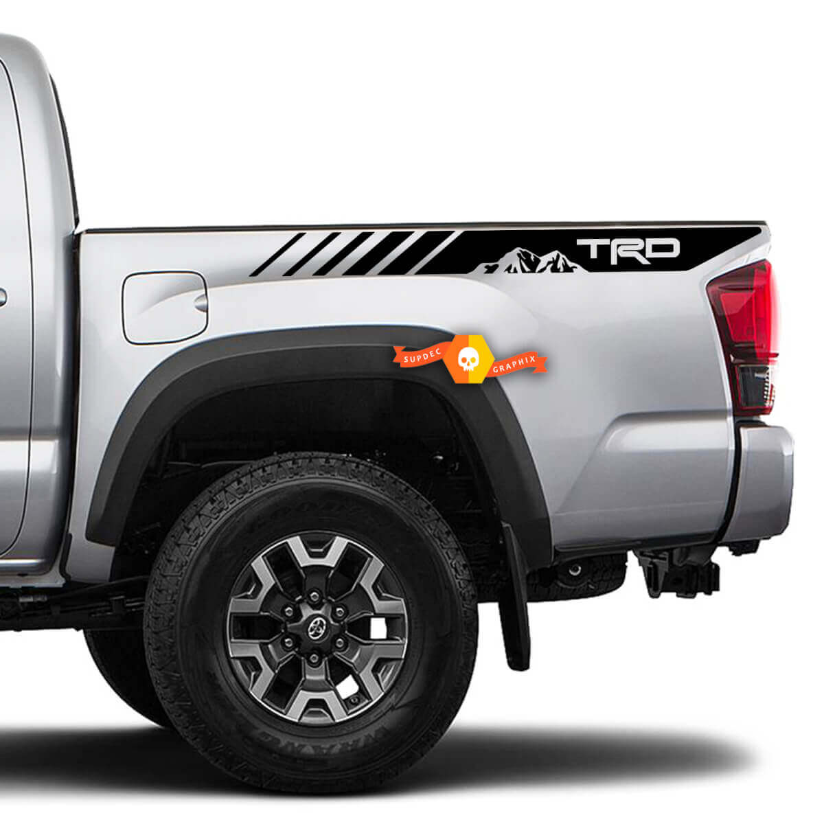 Pair Toyota Tacoma 2016 - 2022 TRD Mountains Side Bed Vinyl Decal Sticker Graphics