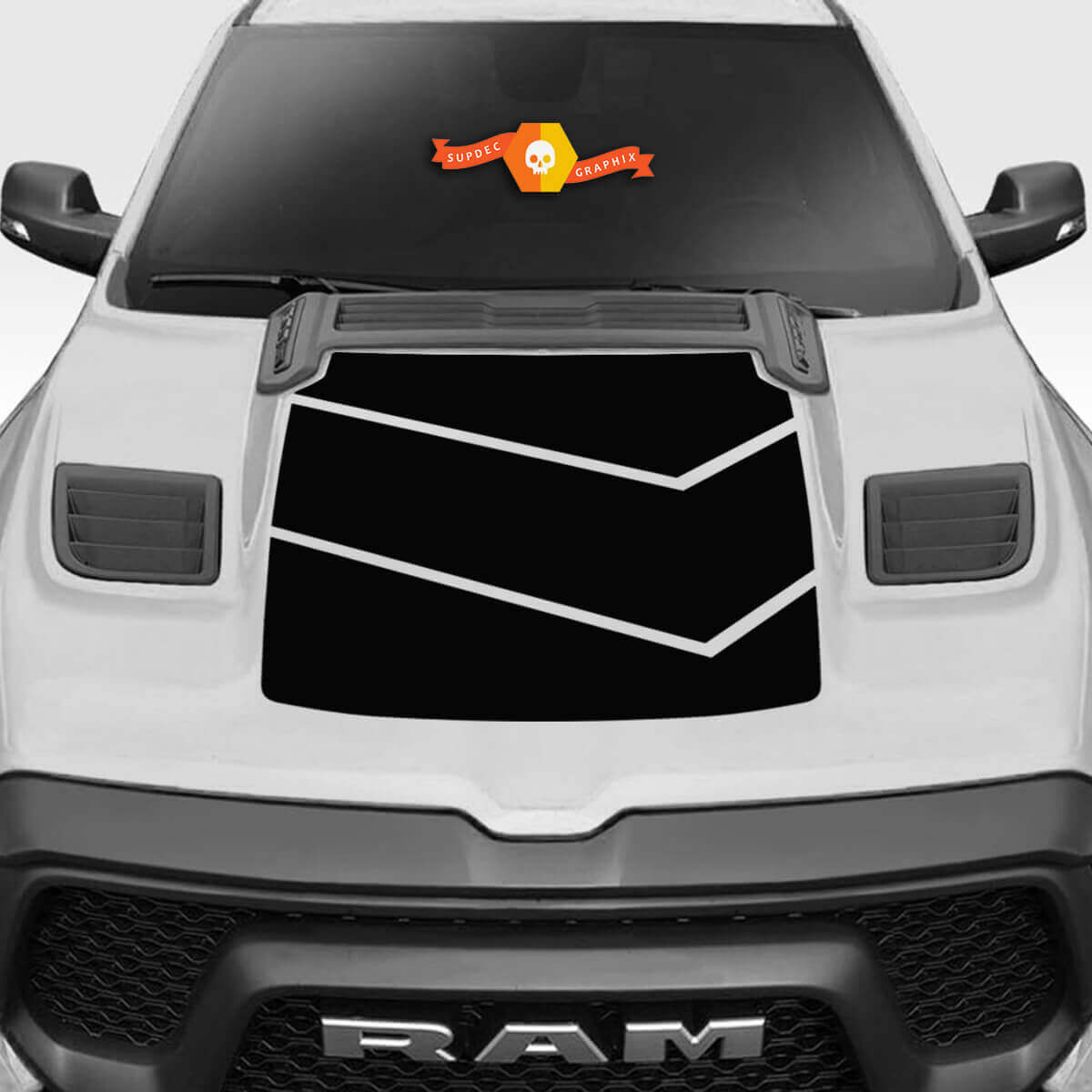 Hood Vinyl Decal Sticker Graphic Kit for Dodge Ram Rebel