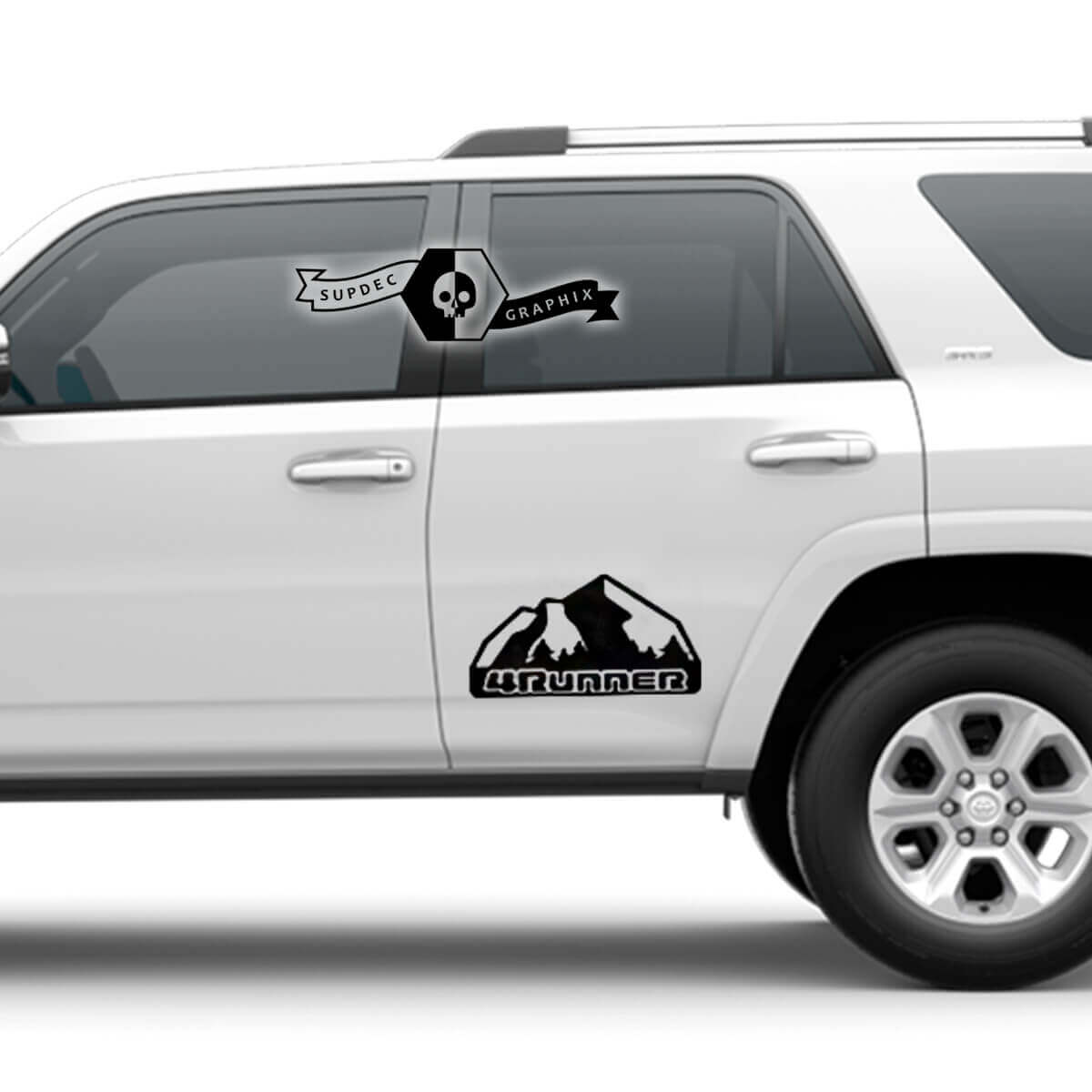 2x 4Runner 2023 Side Doors Vinyl Logo Mountains Decals Stickers fits Toyota 4Runner TRD
