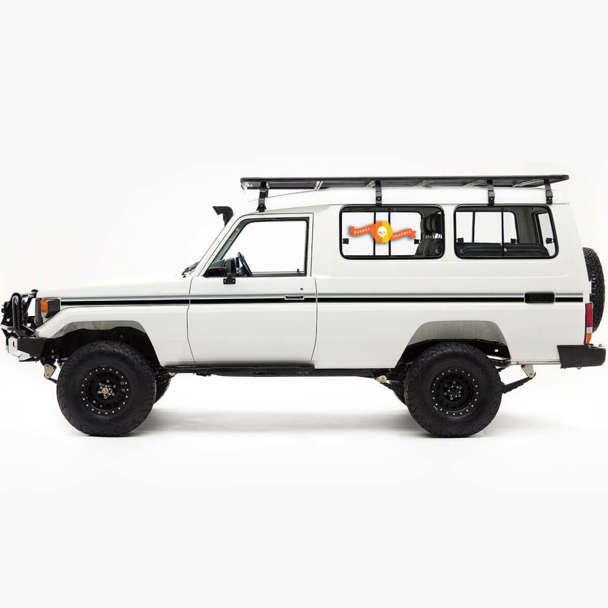 Retro Side Stripes Vinyl Decal Kit for Toyota Land Cruiser Troopy