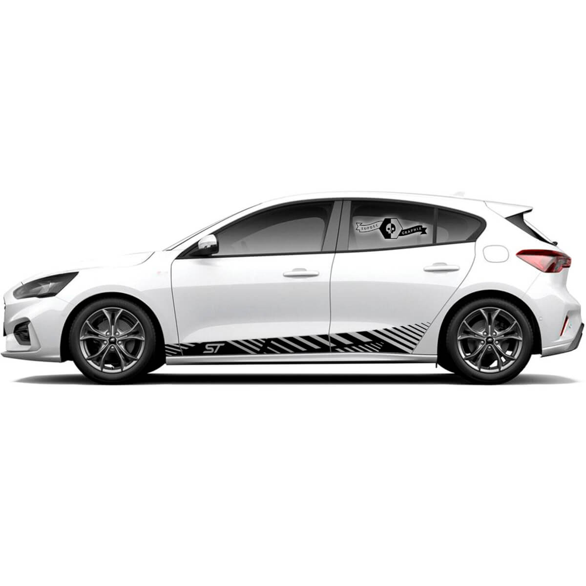 2x Ford Focus ST 2017 2022 Classic ST Line EcoBoost Stripe Rocker 