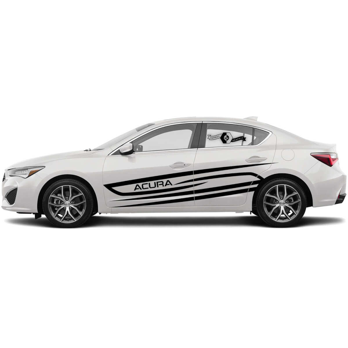 2X Multiple Color Doors Graphic Acura ILX  2021 Acura TLX Acura RLX Car Racing Decal Sticker