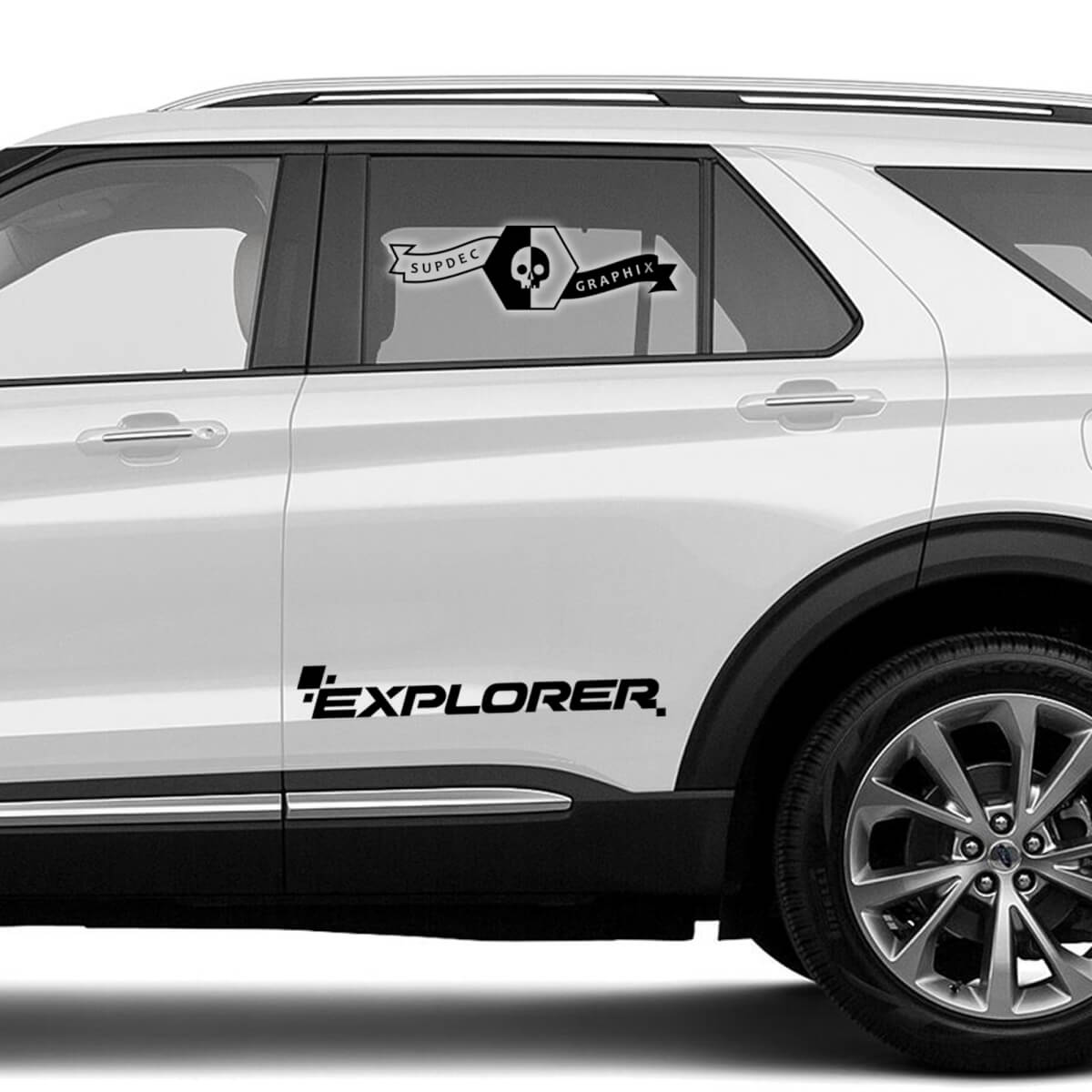 2x Ford Explorer Side Doors Logo Abziehbilder Aufkleber Grafik Vinyl