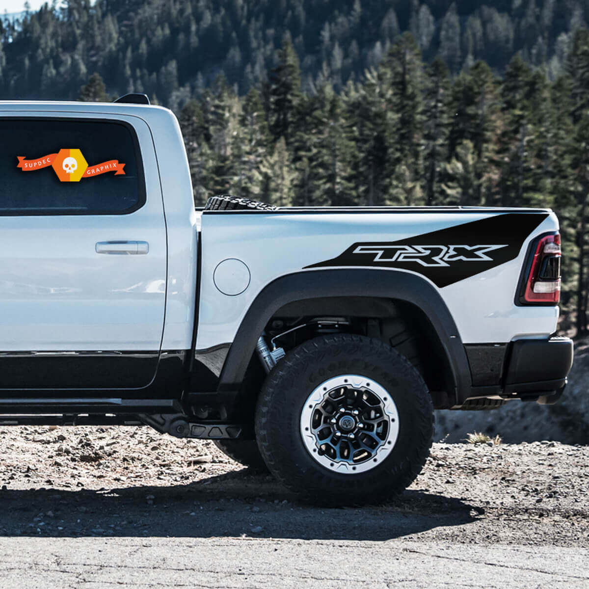 TRX Style Rear Side Vinyl Decals for Dodge Ram Rebel TRX