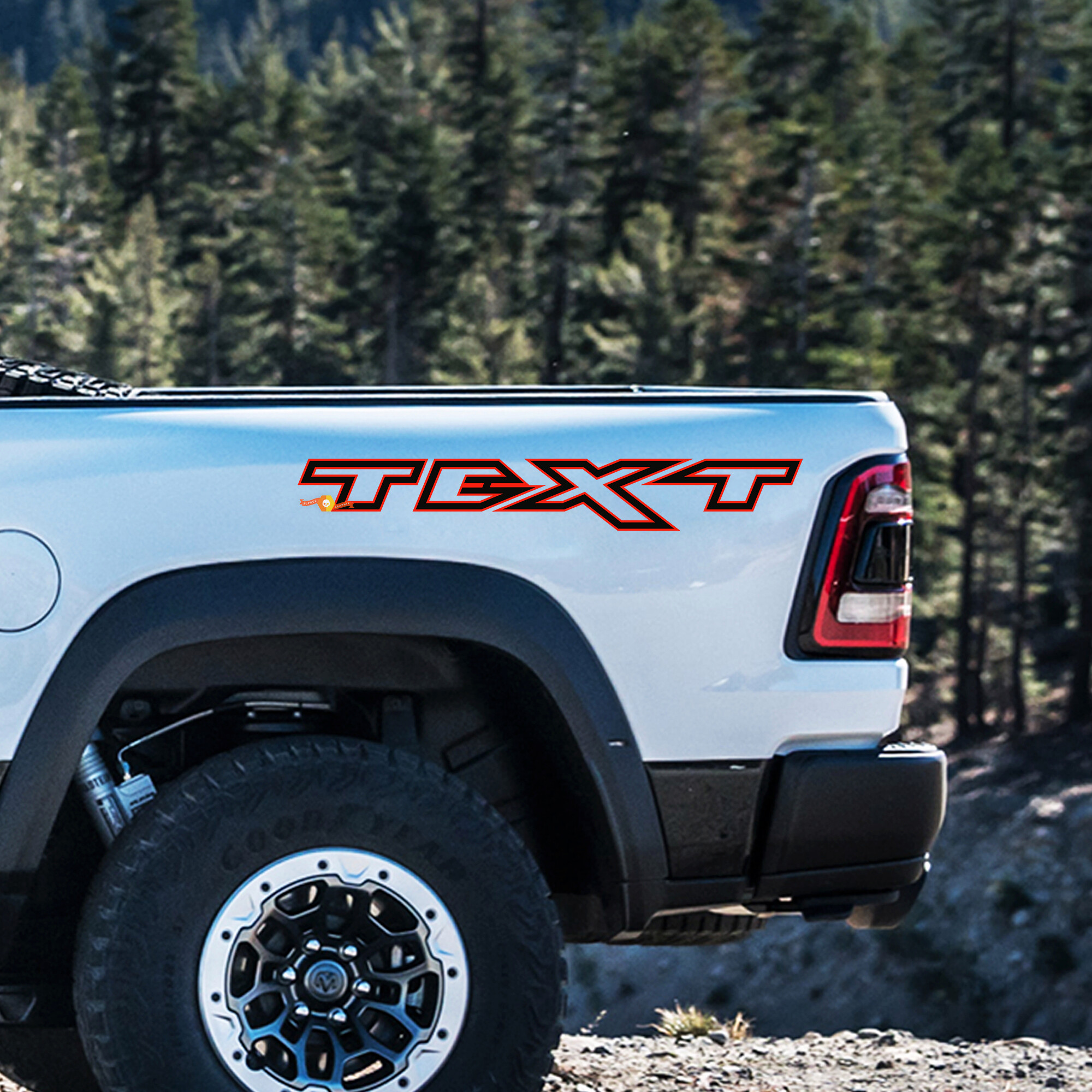 Custom Outline Lettering Side Vinyl Decals for Dodge Ram Rebel 1500 TRX