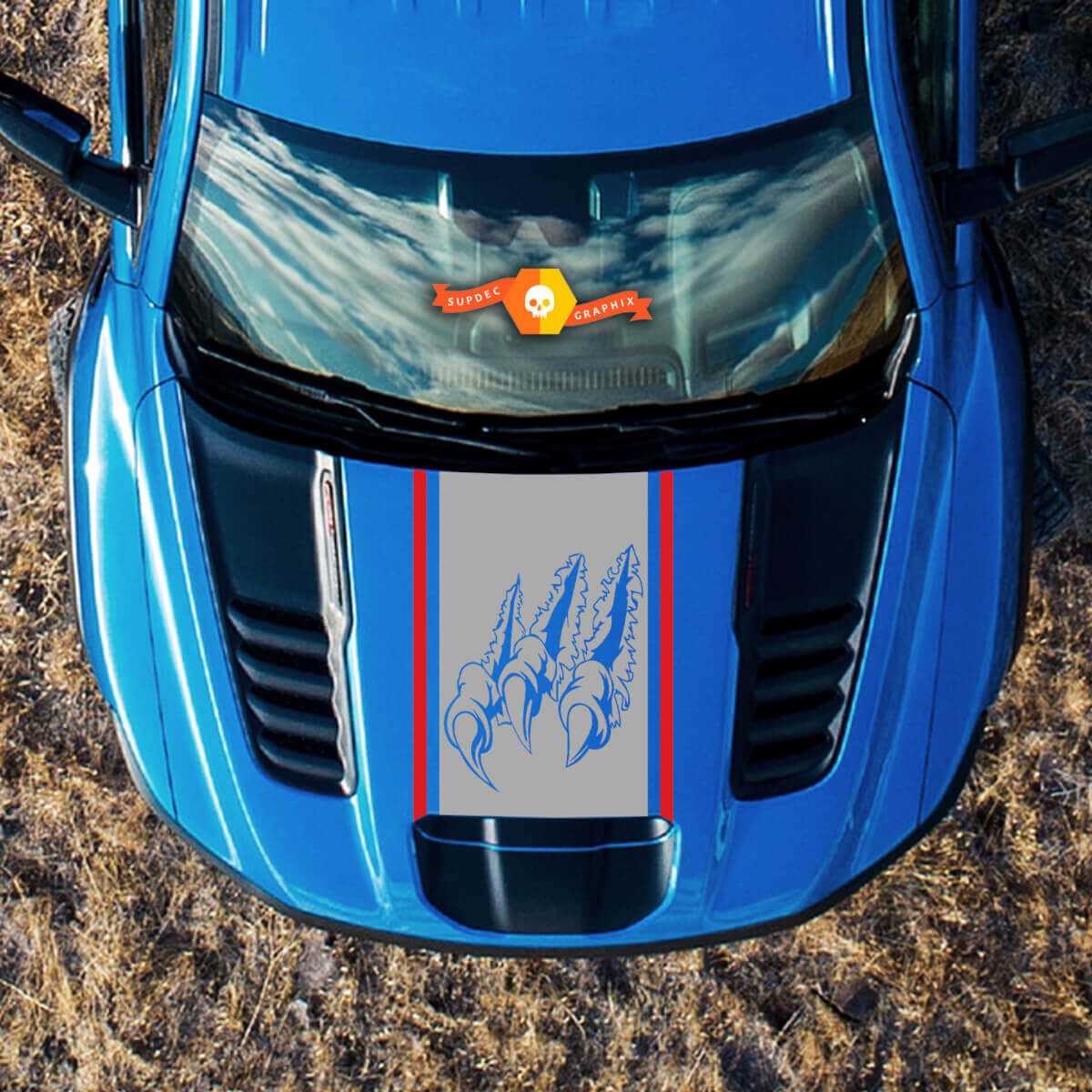 Scratch Claws Hood And Side Bed Graphics Decal Sticker 2 Colors for Ford F-150 Raptor 2022
