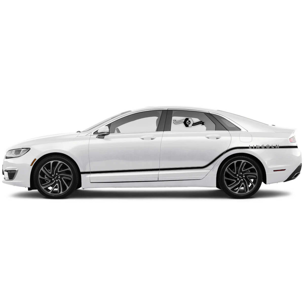 Pair New Lincoln MKZ Doors Stripes Rocker Panel Side Bed Body Vinyl Decals Graphics Sticker