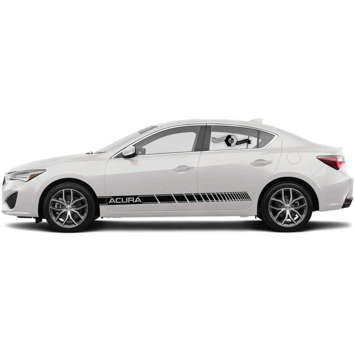 Branded Racing Stripes Side Vinyl Decal Sticker for Acura TLX 2021