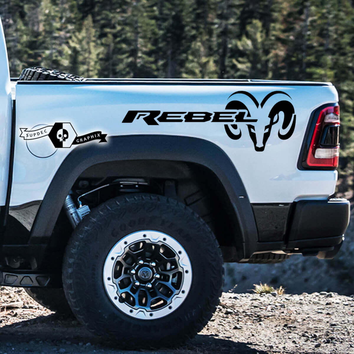  TRX Style Rebel Side Vinyl Decals for Dodge Ram 1500