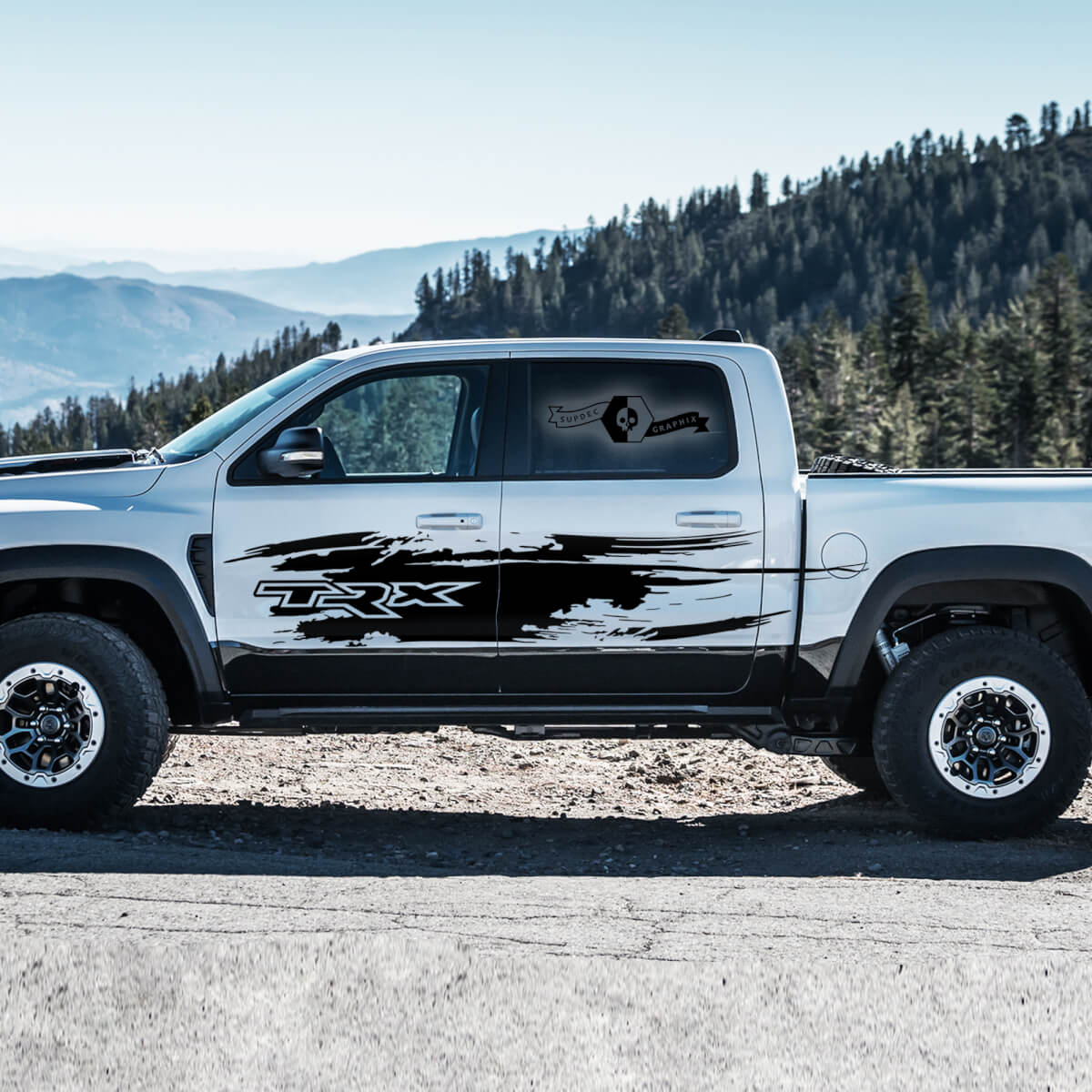 2x Dodge 2022 1500 Ram TRX Rebel Doors Splash Wrap Truck Vinyl Decal 