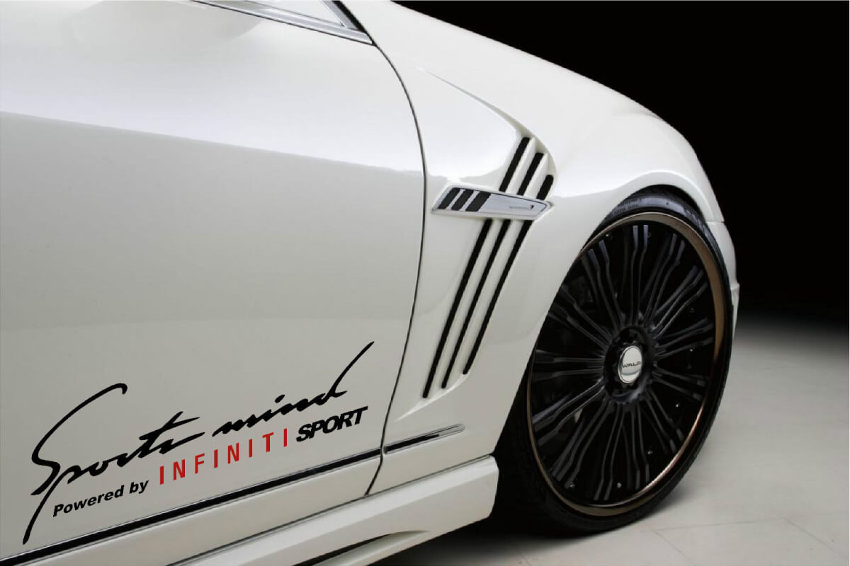 Sports Mind Powered by Infiniti Side Vinyl Decal Sticker for Infiniti QX30