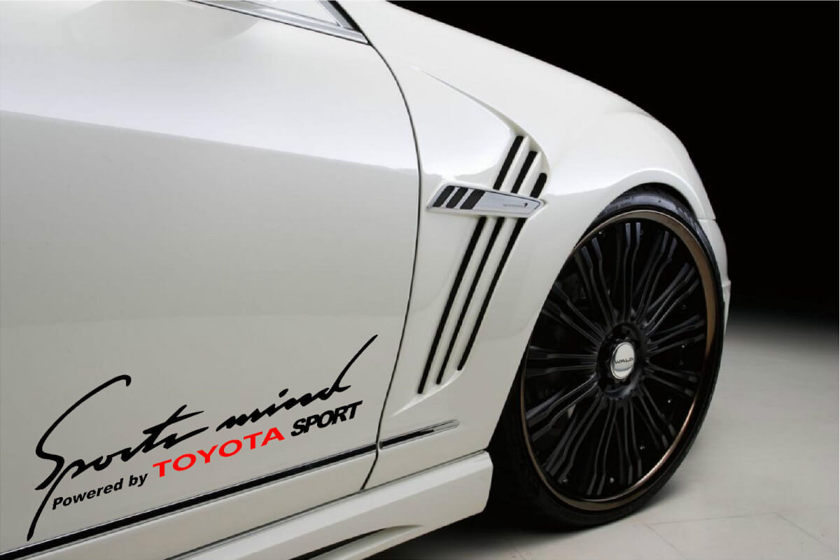 Sports Mind Powered by Toyota Sport Side Vinyl Decal Sticker for Toyota GR86