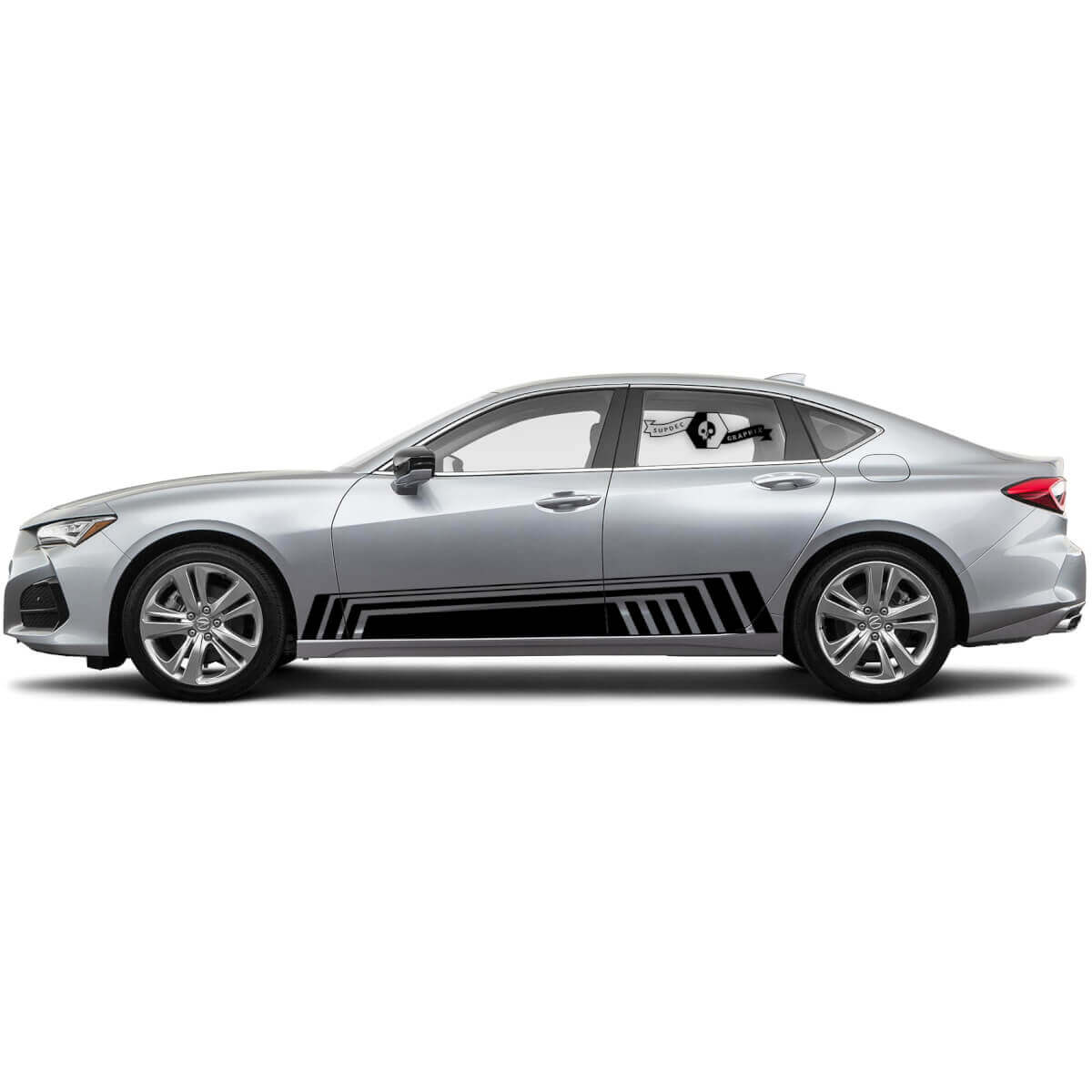 Pair 2021 Acura TLX Doors Side Any Color Rocker Panel  Acura TLX Car Racing Vinyl Decal Sticker