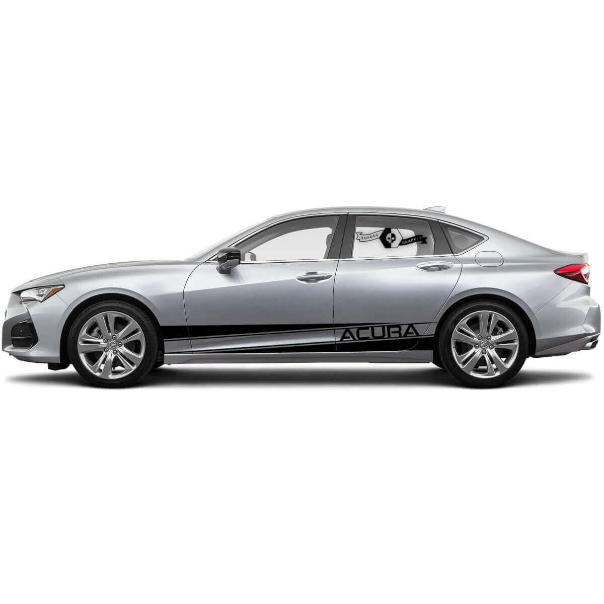 Brand Lettering and Accent Stripes Side Vinyl Decal Sticker for Acura TLX 2021