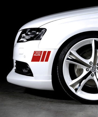 Aufkleber Audi Seite 2X Stickers A3 A4 A5 A6 Q3 Q5 Q7 Tt Sline Auto Silber 