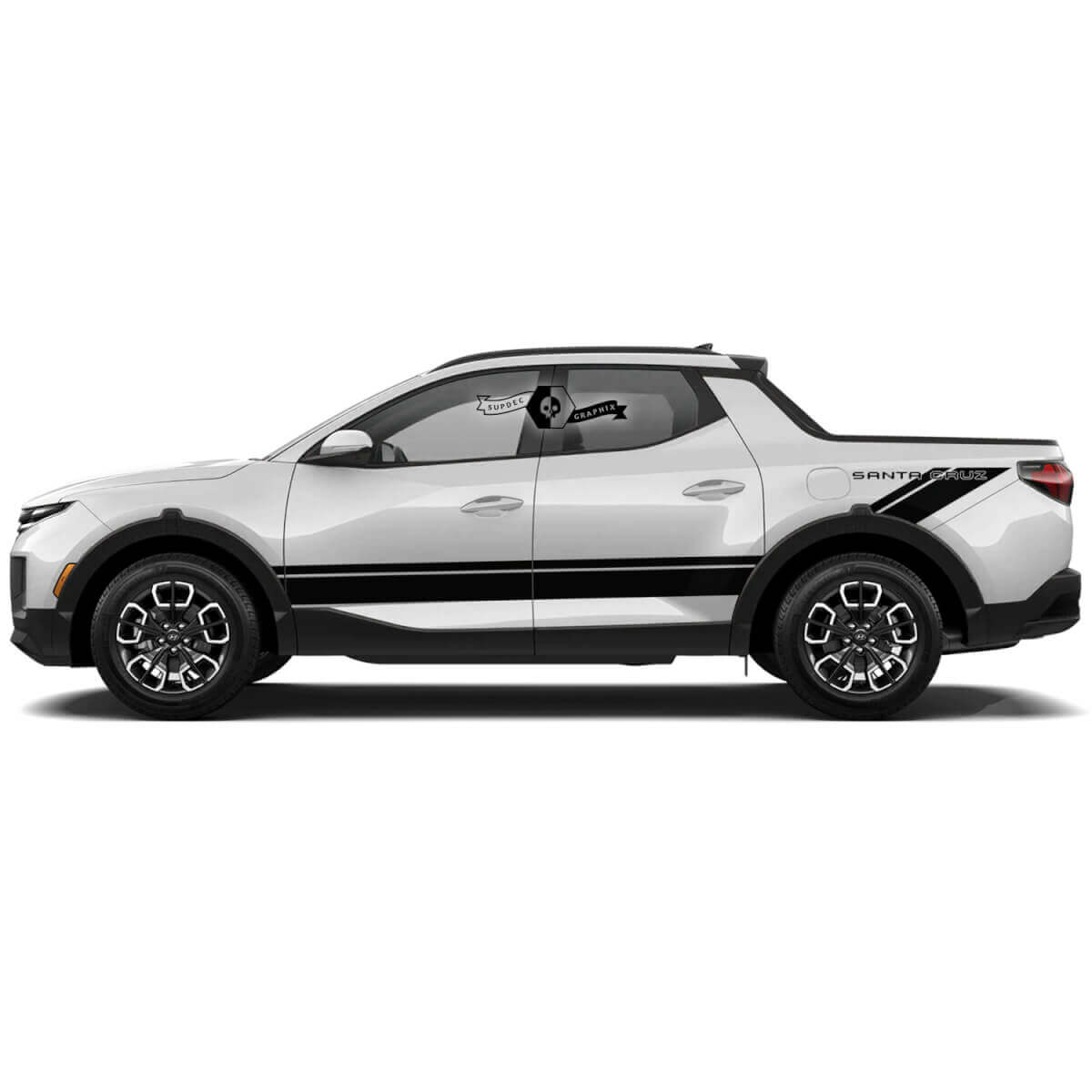 Modern Rally Side Stripes Vinyl Decal Kit for Hyundai Santa Cruz