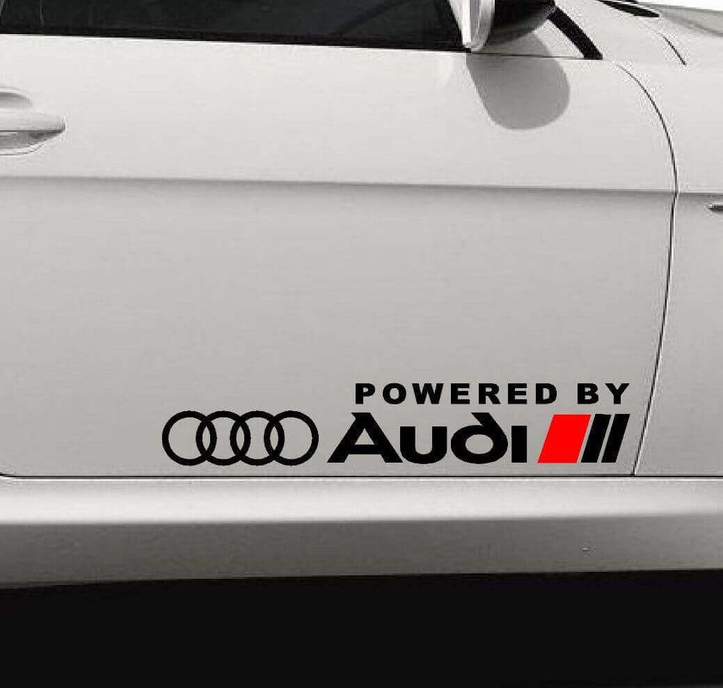 Powered by Audi Side Door Vinyl Decals Set for Audi