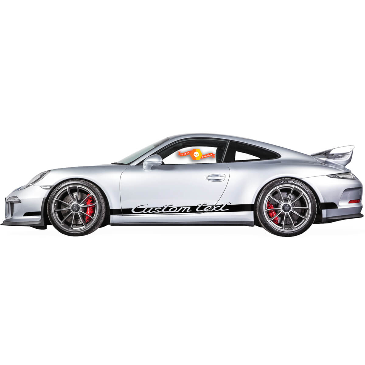 Pair Porsche Stickers Porsche 911 Carrera Custom Text Door Side Decal  Sticker