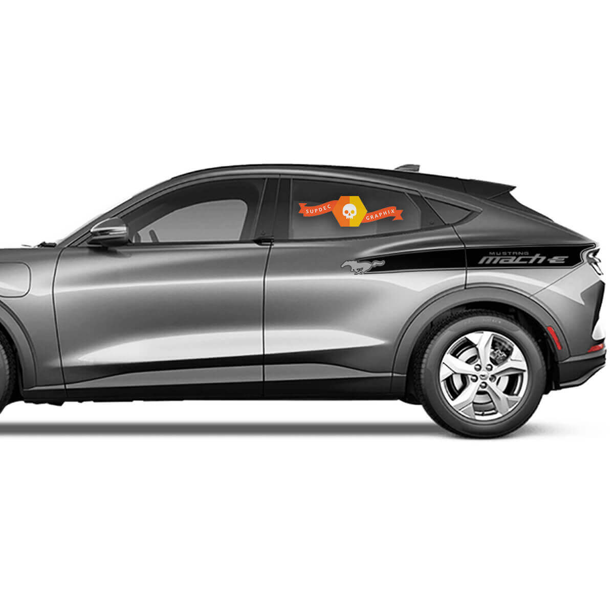 Logo Side Door Shelby Racing Stripes Vinyl Decal Sticker for Ford Mustang MACH-E
