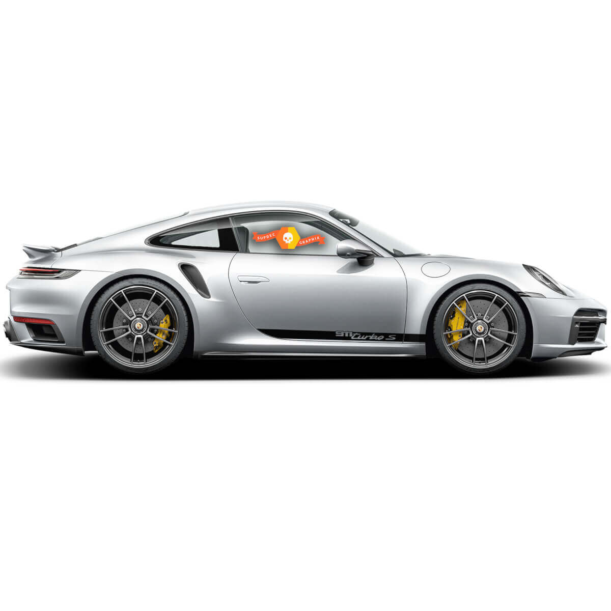 2 Porsche 911 turbo S Side Decal Rocker Panel Stripes Doors Kit Decal Sticker 