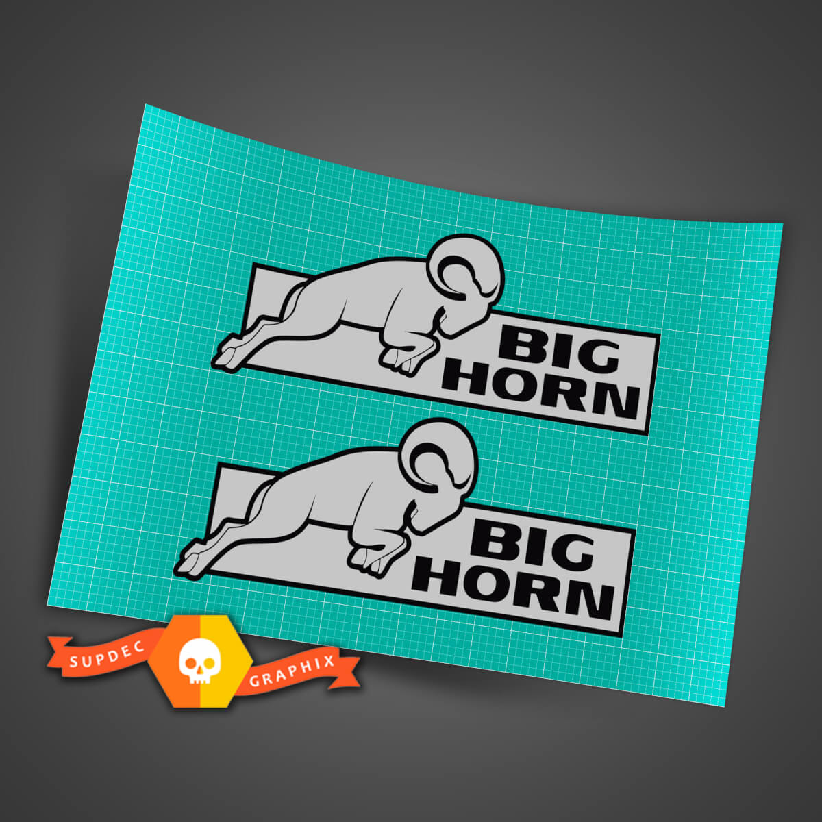 2x Big Horn Side Truck Vinyl Sticker Decal Graphic for Dodge Ram