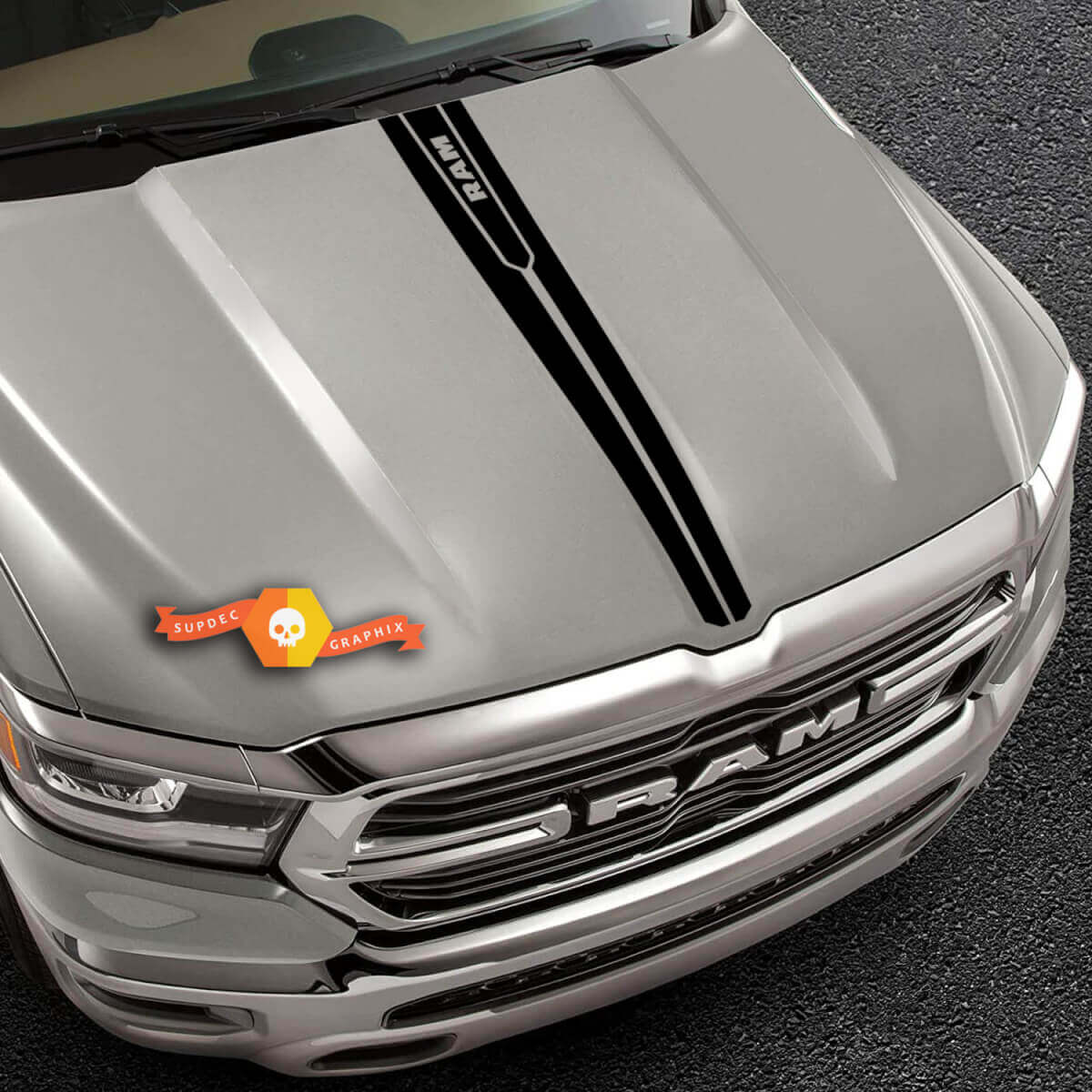Center Hood Graphics Vinyl Decal Sticker for Dodge Ram 1500