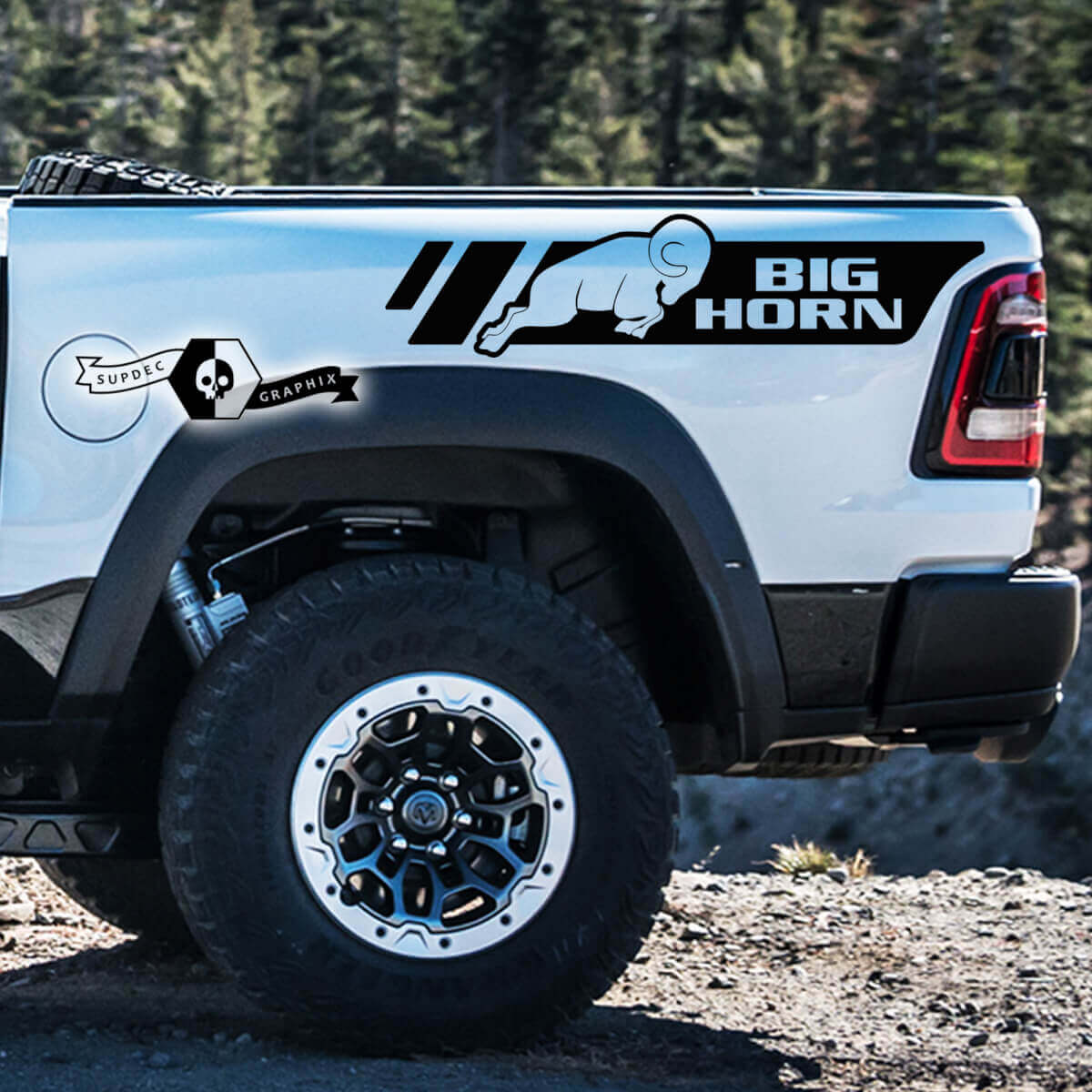 Big Horn Rear Side Vinyl Decals Kit for Dodge Ram 1500