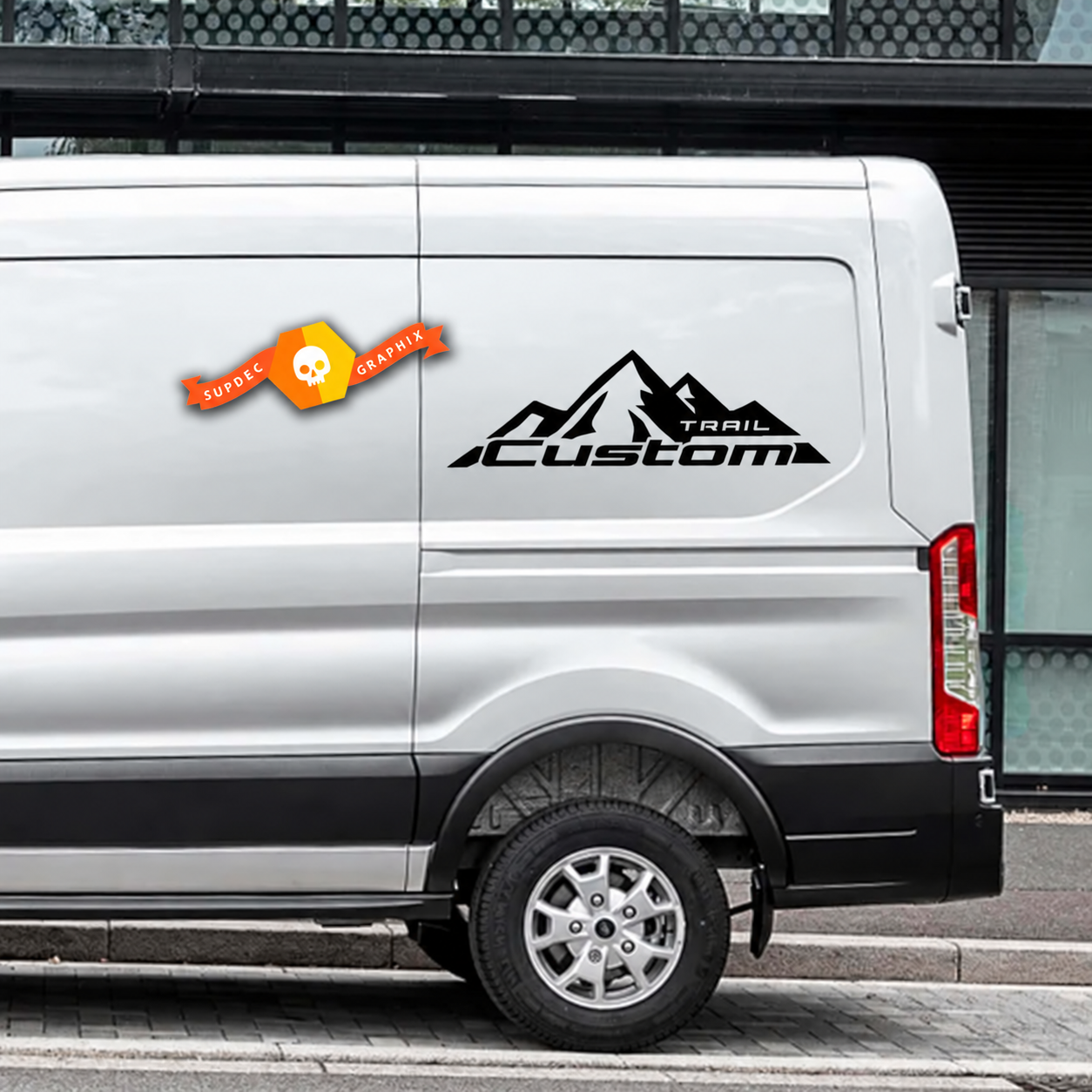 Trail Style Custom Mountain Outline Side Vinyl Decal Sticker for Ford Transit