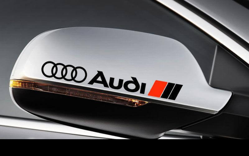 Audi Logo Side View Mirror Vinyl Decals Kit for Audi Cars