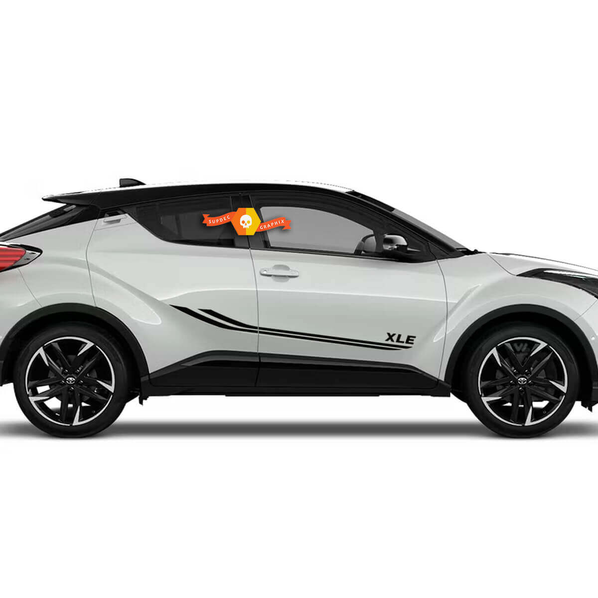 XLE Dual Stripes Side Door Vinyl Decal Sticker for Toyota C-HR