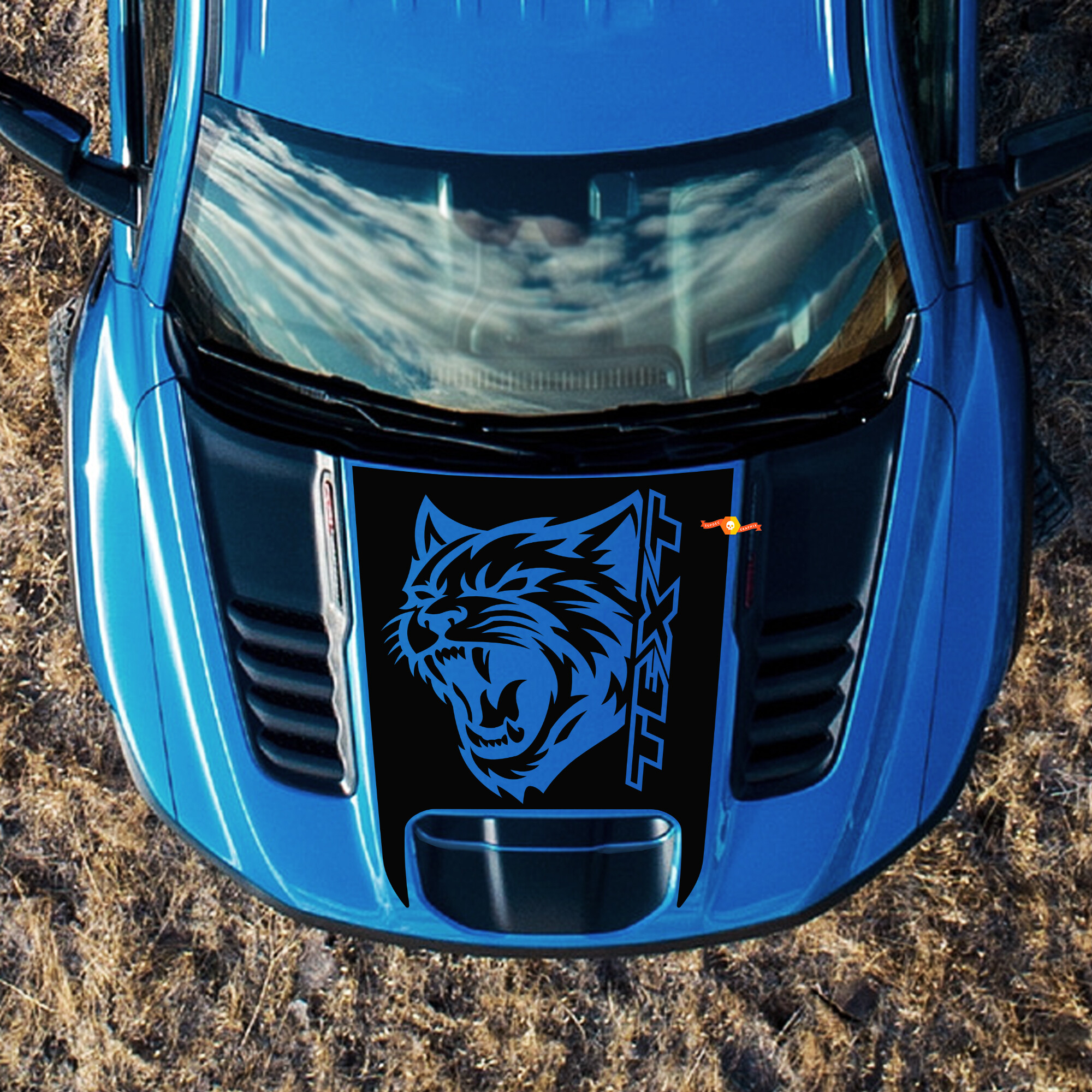 Wildcat and Custom Text Hood Vinyl Decal Sticker for RAM 1500 TRX 2021-2024