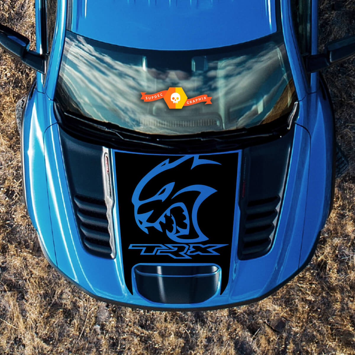 Hellcat Logo Hood Ram Vinyl Decal for Dodge Ram Truck