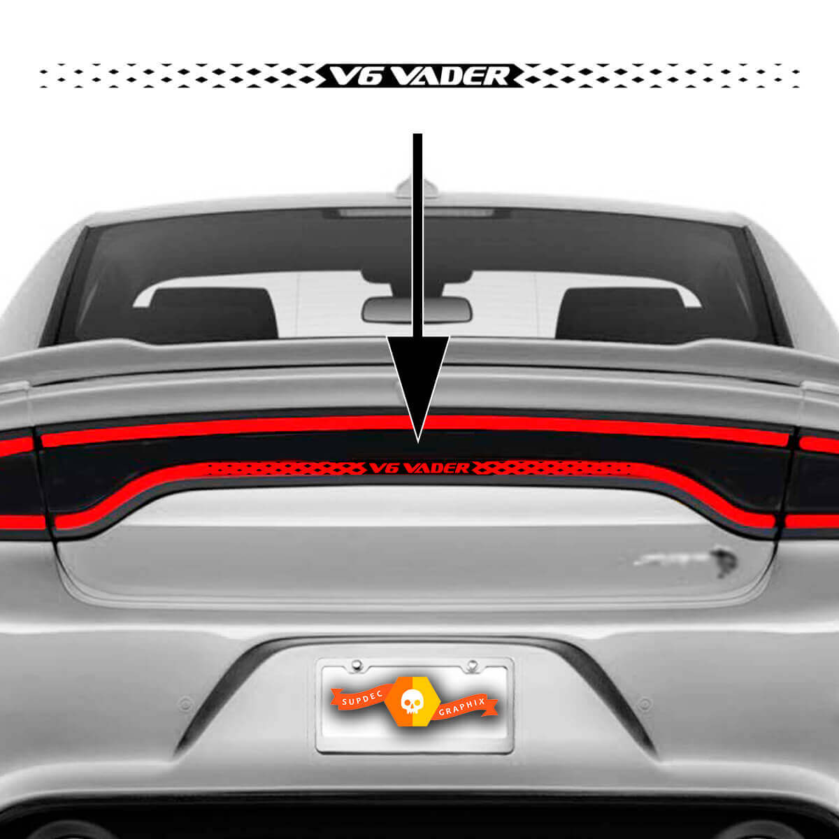 Rear Stop Light Vader V6 Vinyl Decal Sticker for Dodge Charger 2015–2023