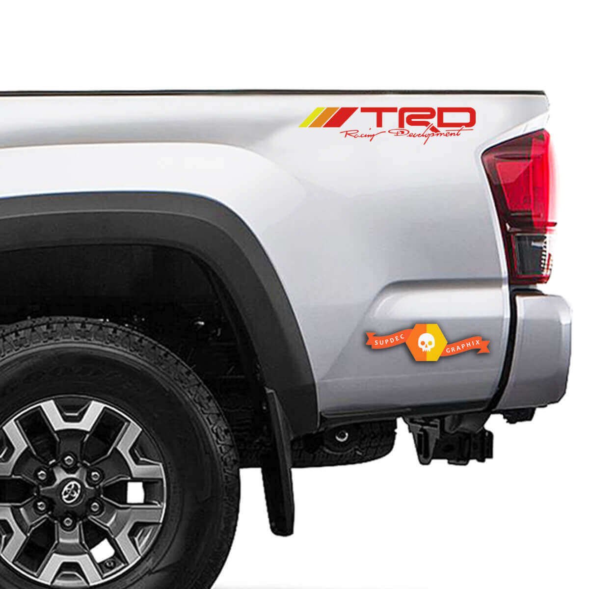 Retro TRD Style  Bedside Vinyl Decals Pair for Toyota Trucks