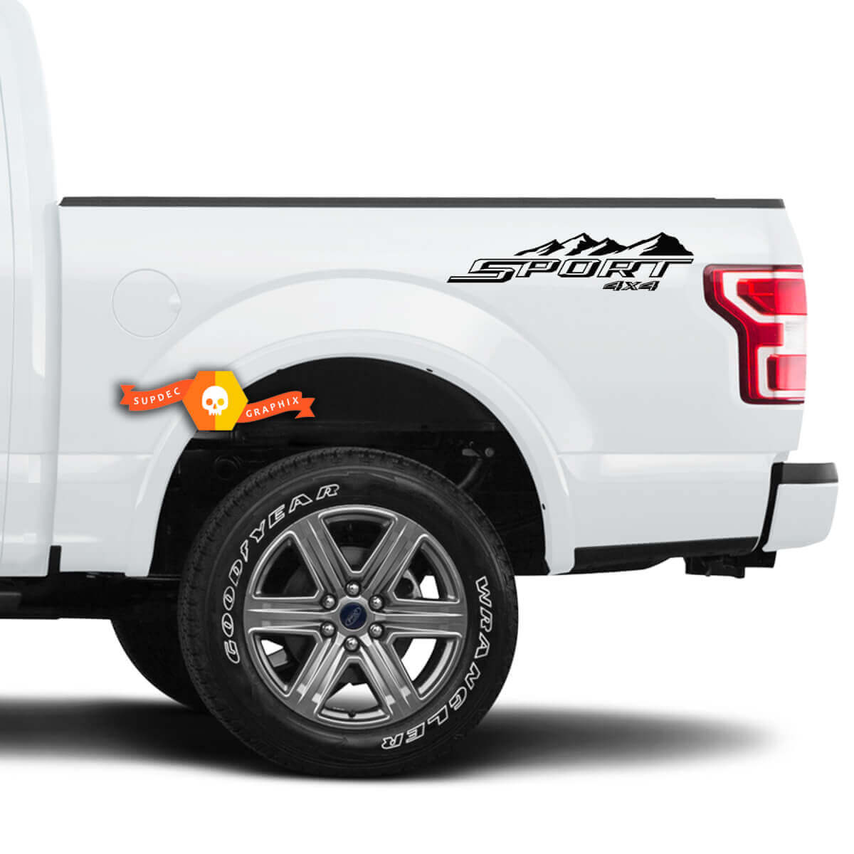 Sport 4X4 Mountain Vinyl Decal Stickers Pair for Musclecar truck Super Duty