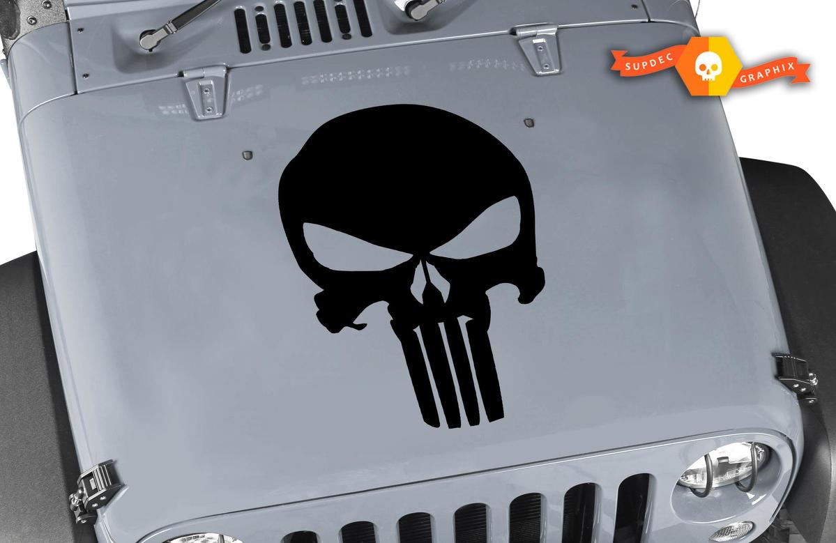 Jeep Rubicon Skull Punisher Wrangler Hood Decal Sticker