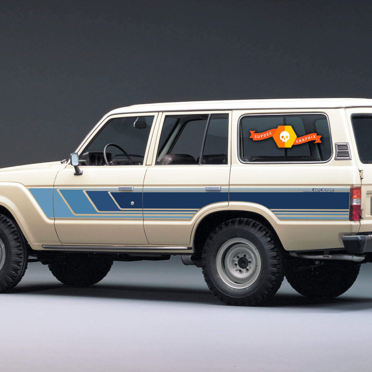 Retro Side Stripes Vinyl Decals Kit for Toyota Land Cruiser 60 Series